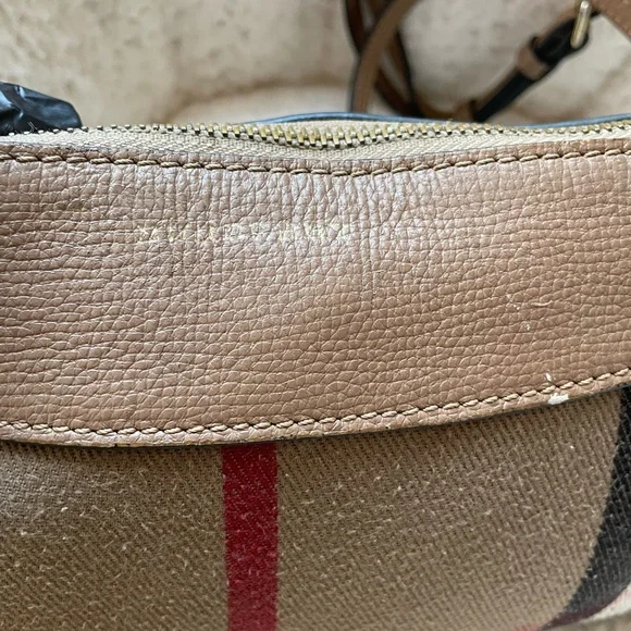 Burberry Tan and Red Crossbody Bag - Picture 3 of 12